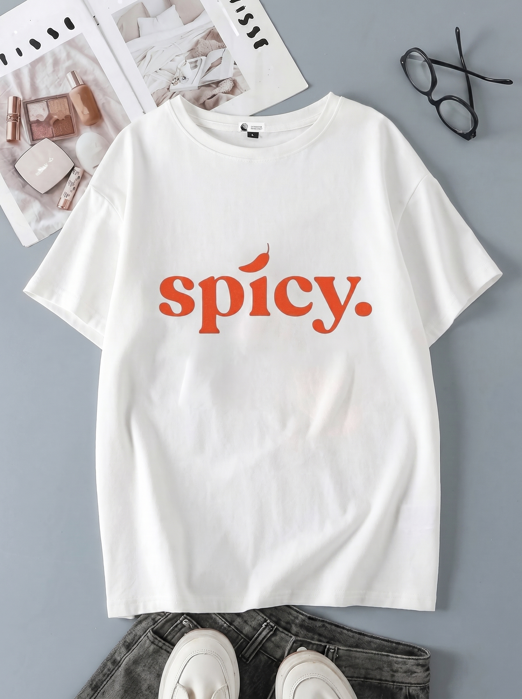 T-Shirt Oversize Imprimé Spicy