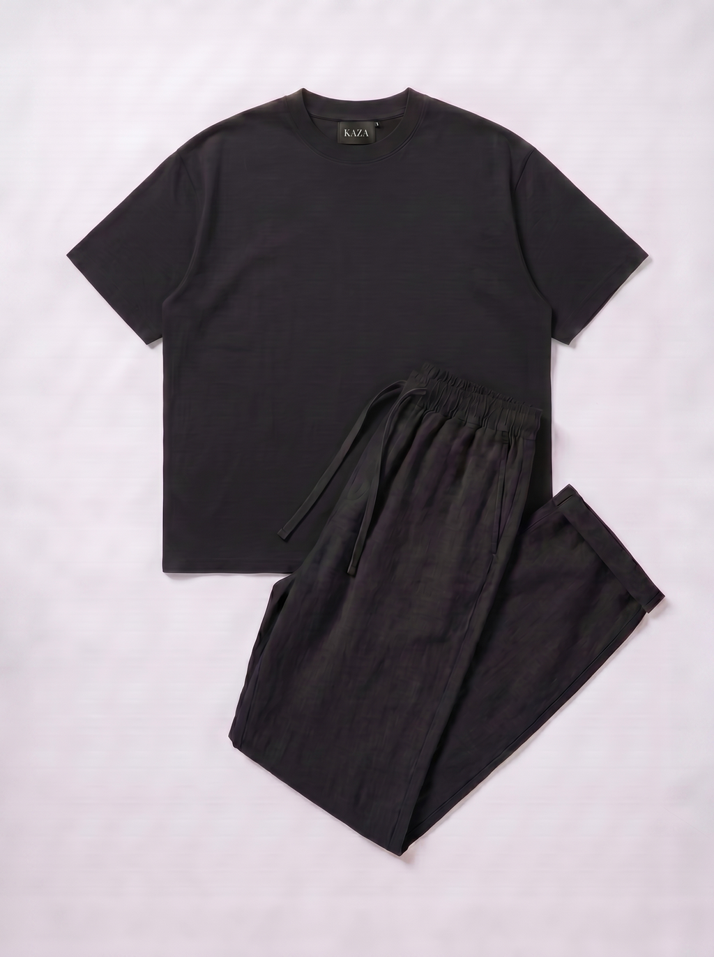 SET TSHIRT COTON OVERSIZED + KAMRAYA NOIR