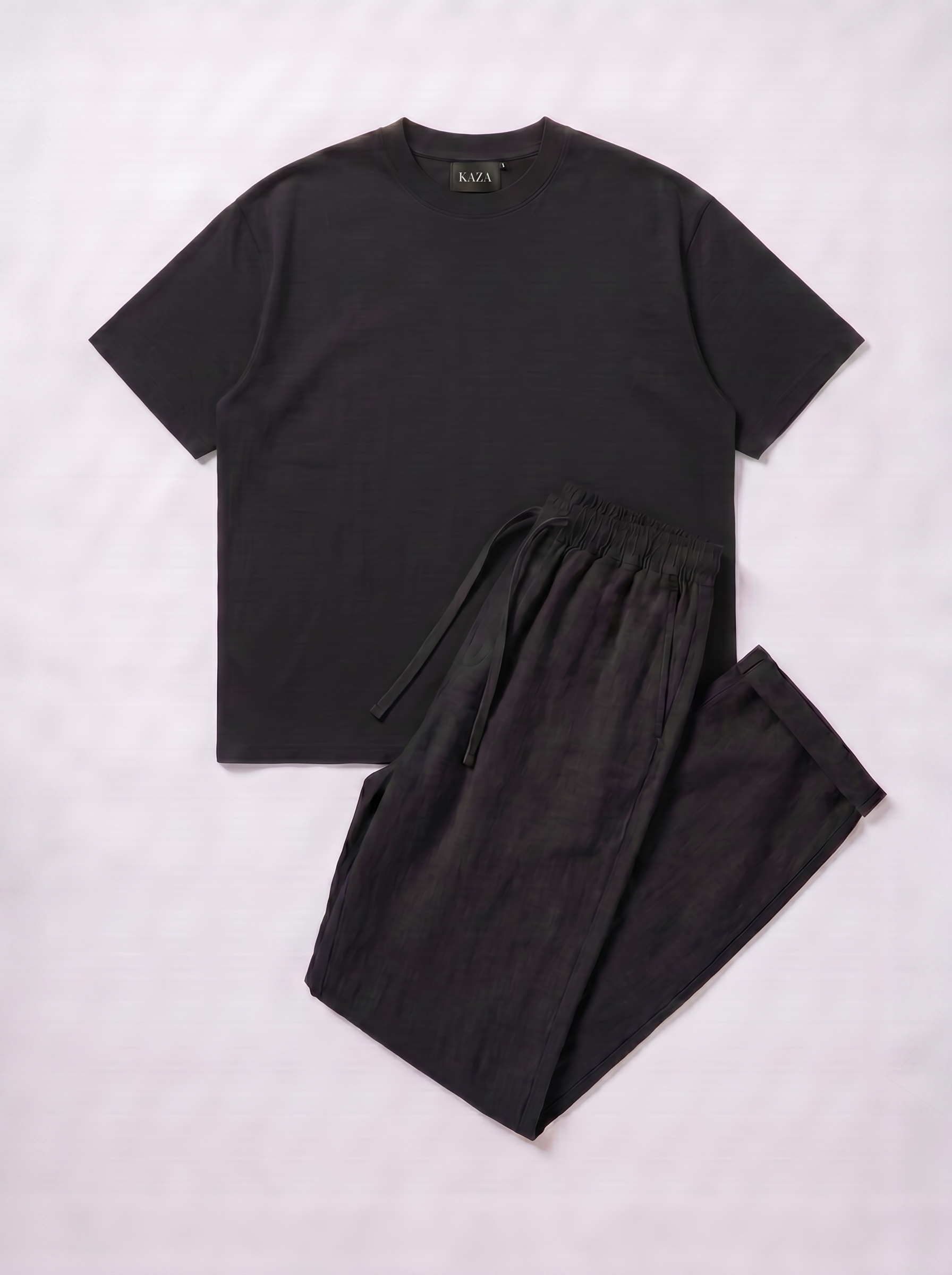 SET TSHIRT COTON OVERSIZED + KAMRAYA NOIR
