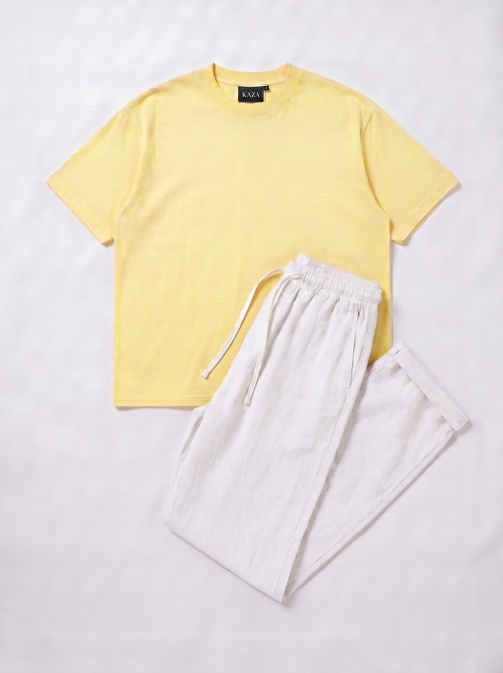 SET TSHIRT COTON OVERSIZED + KAMRAYA BLANC