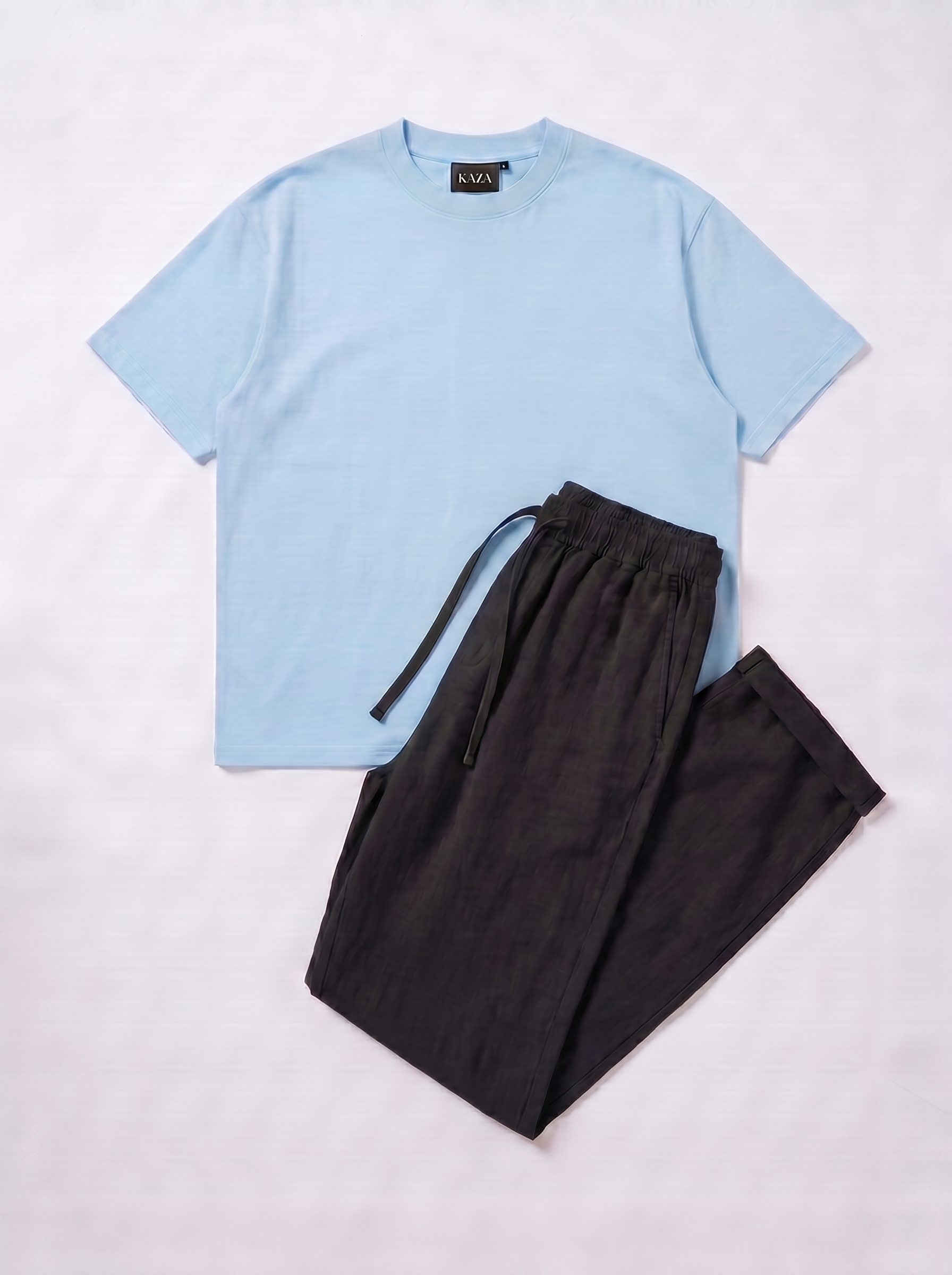 SET TSHIRT COTON OVERSIZED + KAMRAYA NOIR