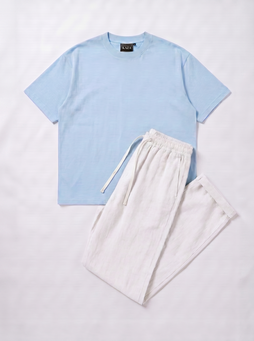 SET TSHIRT COTON OVERSIZED + KAMRAYA BLANC