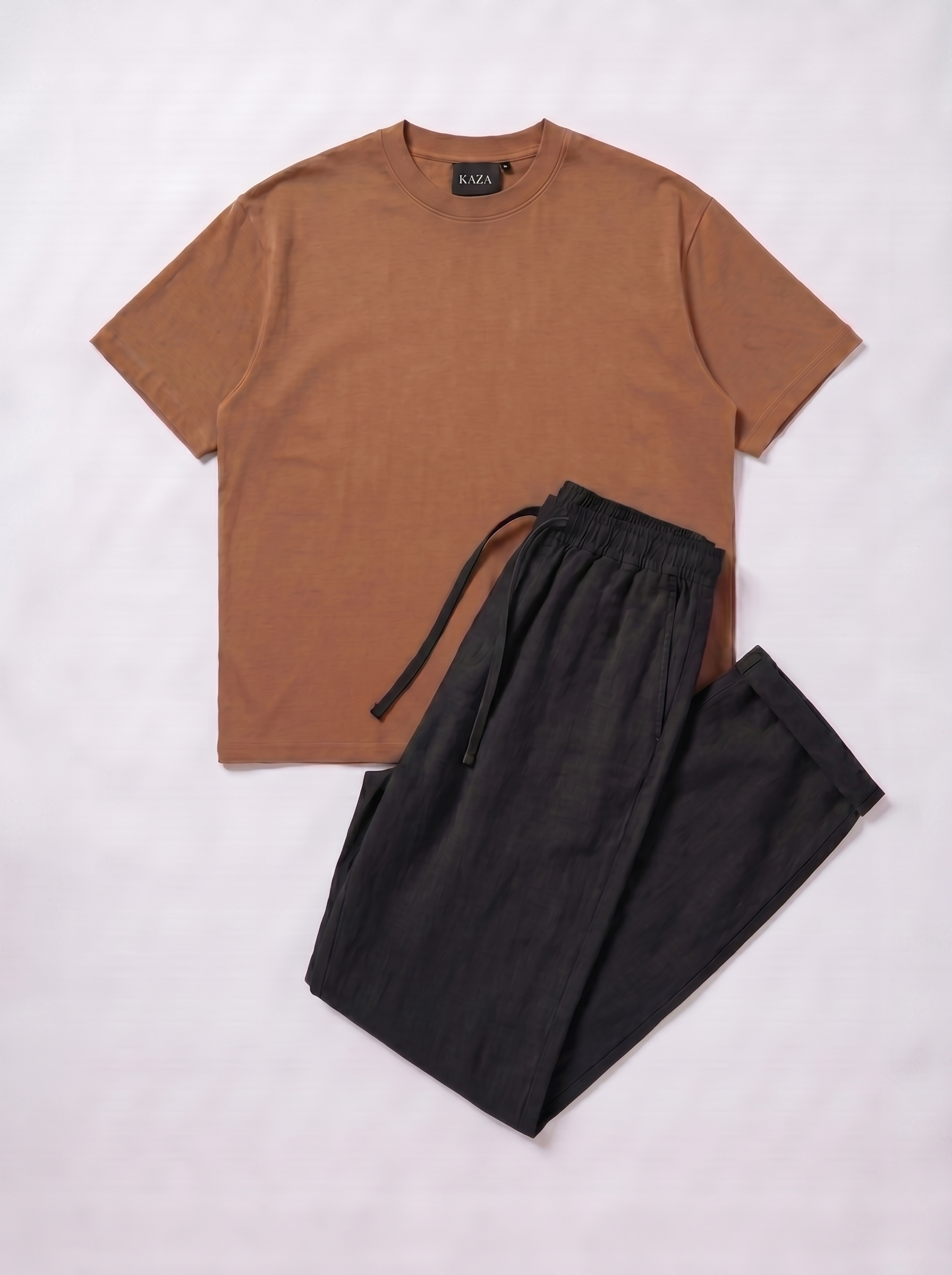 SET TSHIRT COTON OVERSIZED + KAMRAYA NOIR