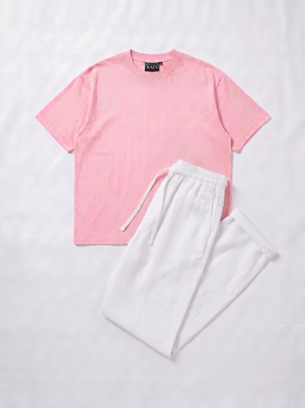 SET TSHIRT COTON OVERSIZED + KAMRAYA BLANC