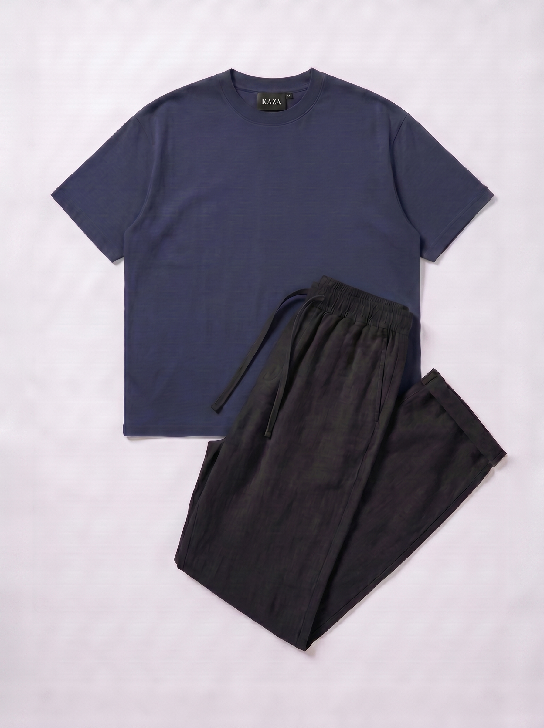 SET TSHIRT COTON OVERSIZED + KAMRAYA NOIR