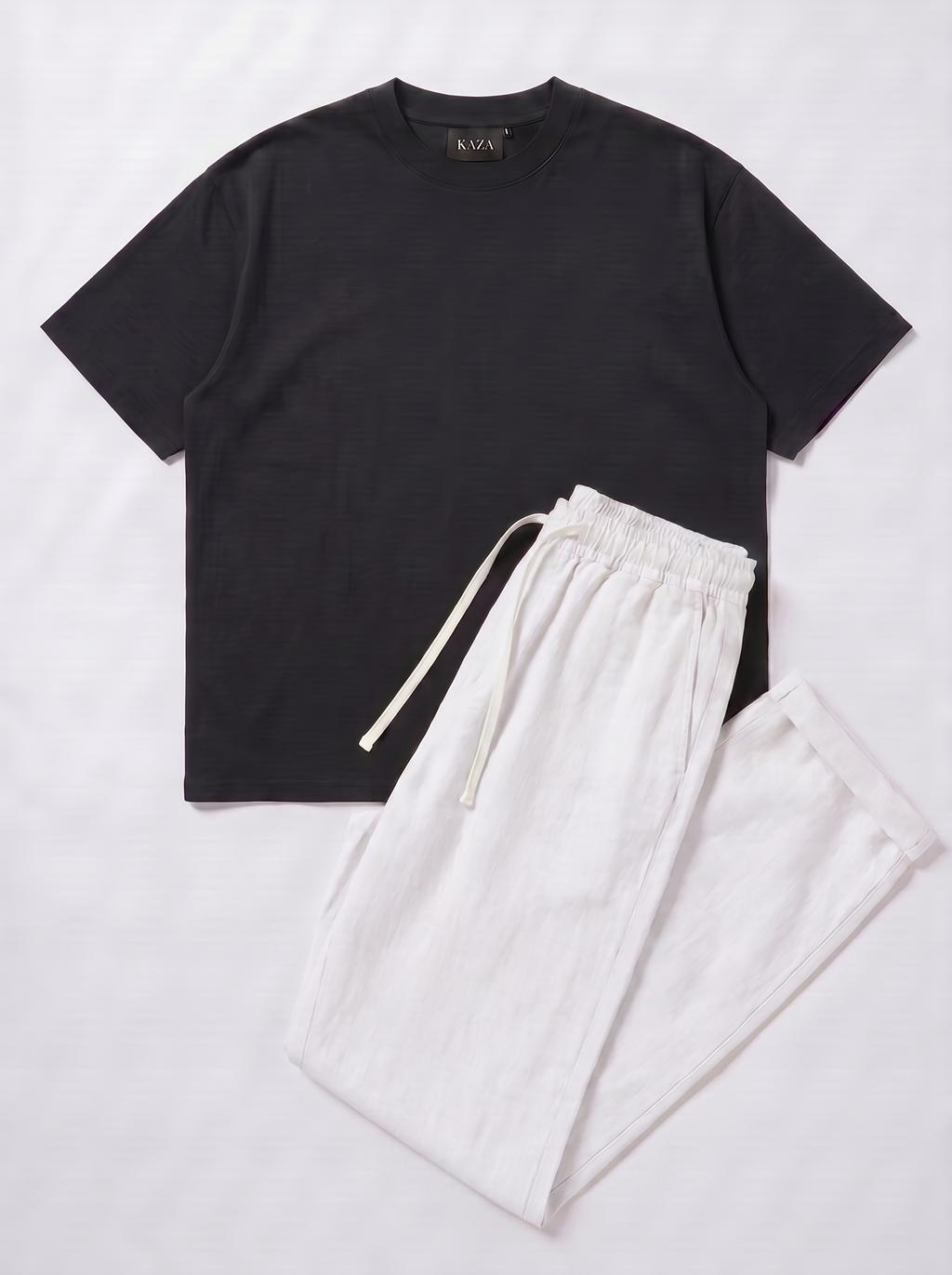 SET TSHIRT COTON OVERSIZED + KAMRAYA BLANC