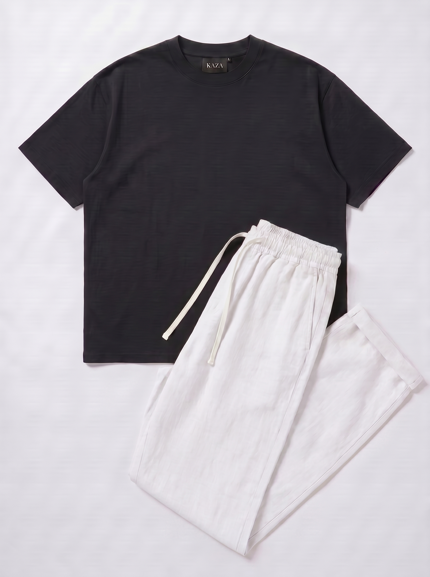 SET TSHIRT COTON OVERSIZED + KAMRAYA BLANC