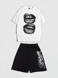 SET T-SHIRT BLANC + SHORT BAGGY NOIR