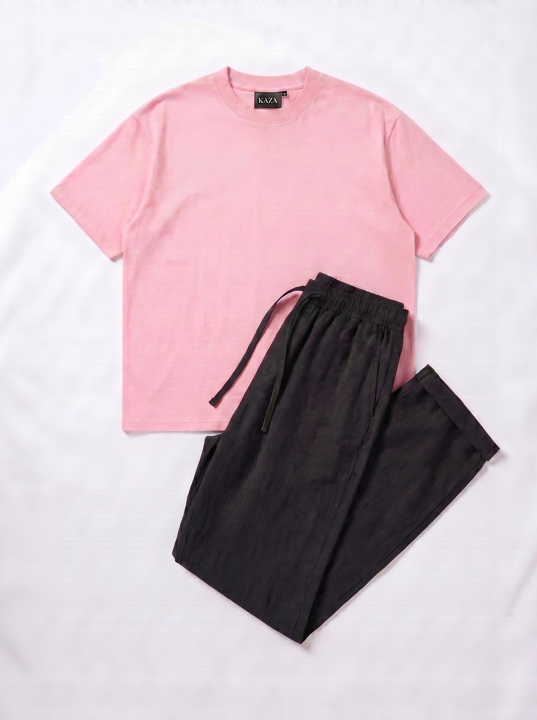 SET TSHIRT COTON OVERSIZED + KAMRAYA NOIR