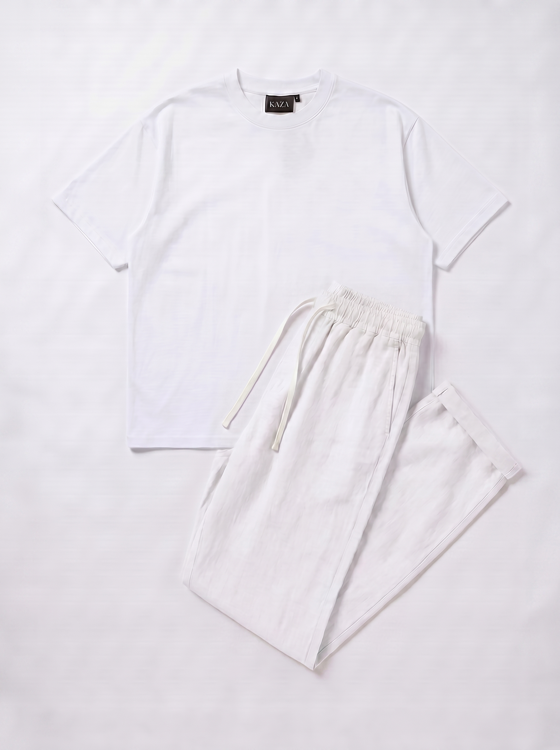SET TSHIRT COTON OVERSIZED + KAMRAYA BLANC