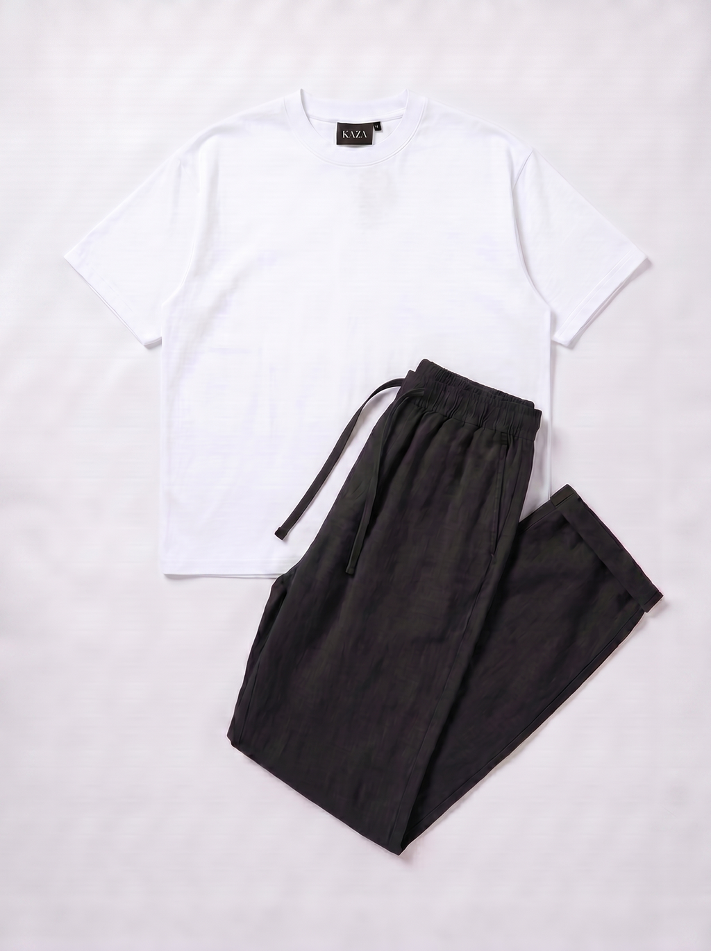 SET TSHIRT COTON OVERSIZED + KAMRAYA NOIR