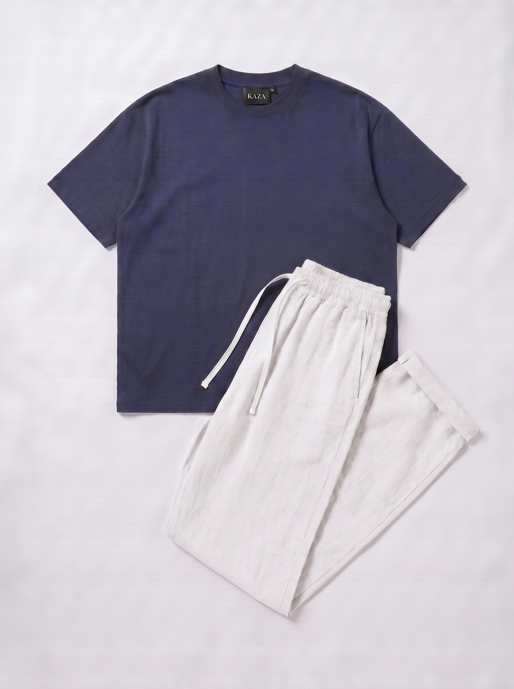 SET TSHIRT COTON OVERSIZED + KAMRAYA BLANC