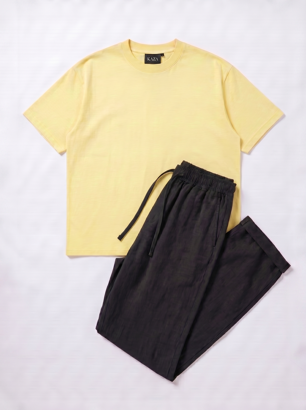 SET TSHIRT COTON OVERSIZED + KAMRAYA NOIR